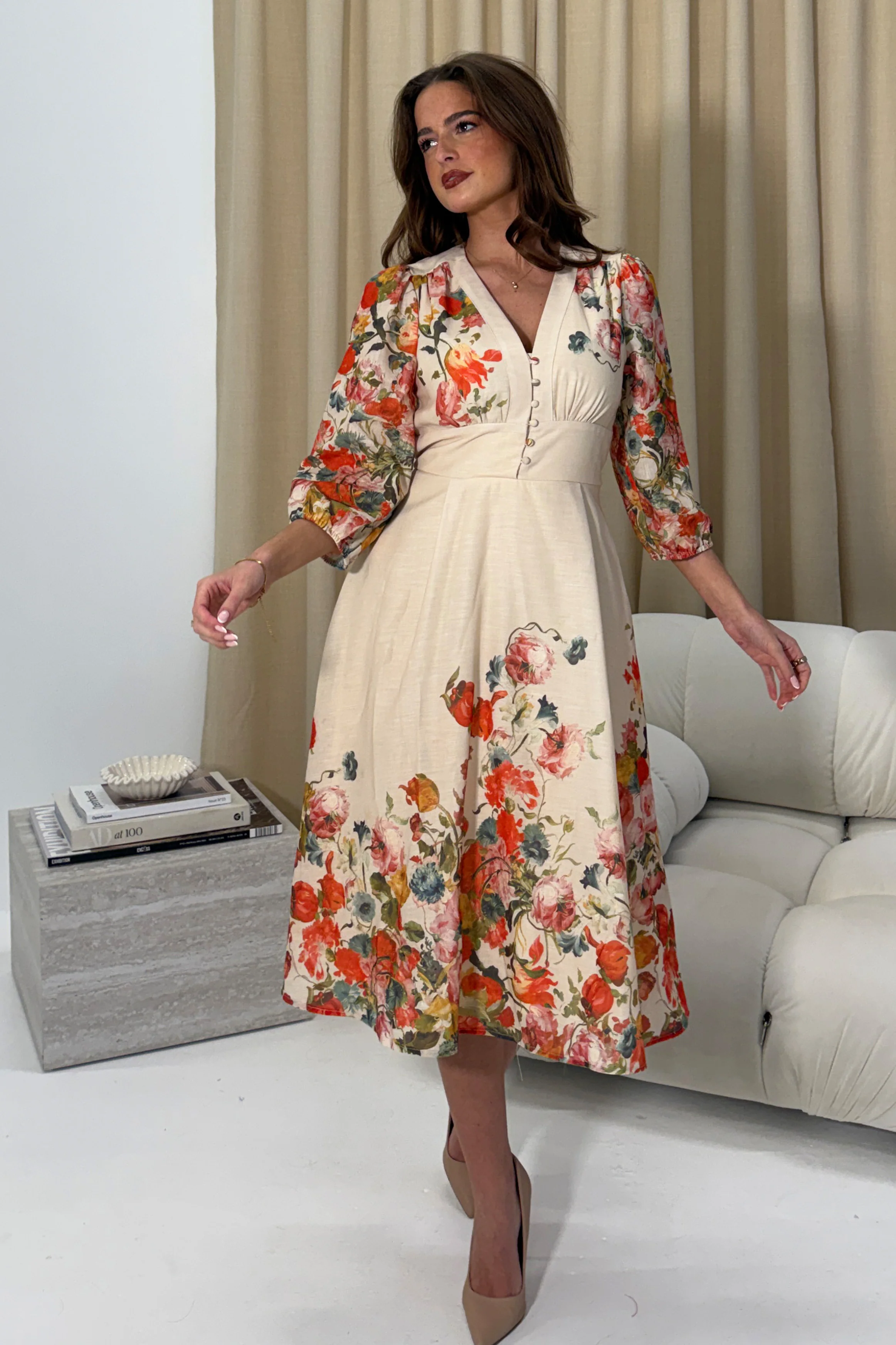 Salma Long Sleeve Midi Dress Print - Image 4