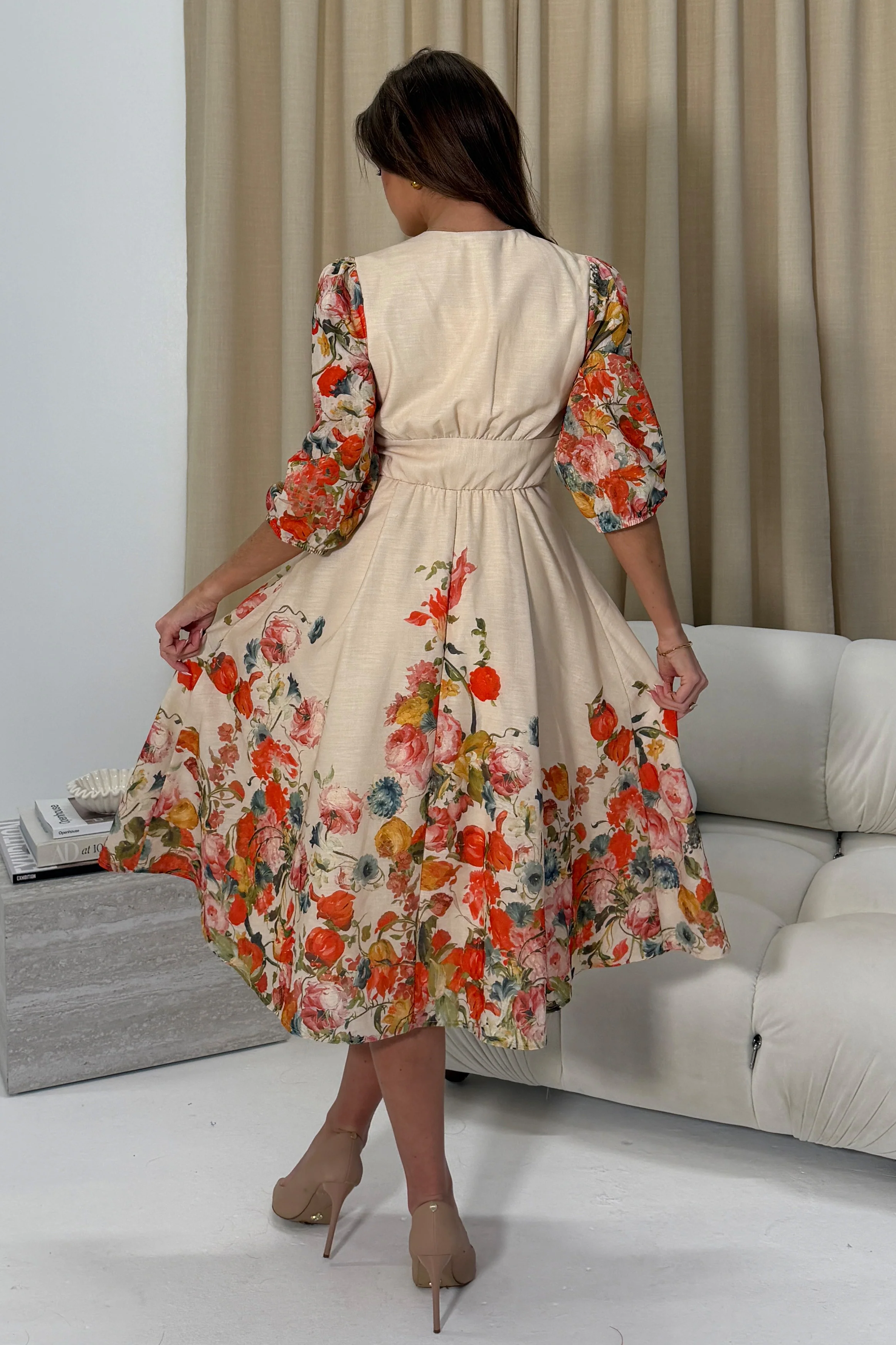 Salma Long Sleeve Midi Dress Print - Image 6