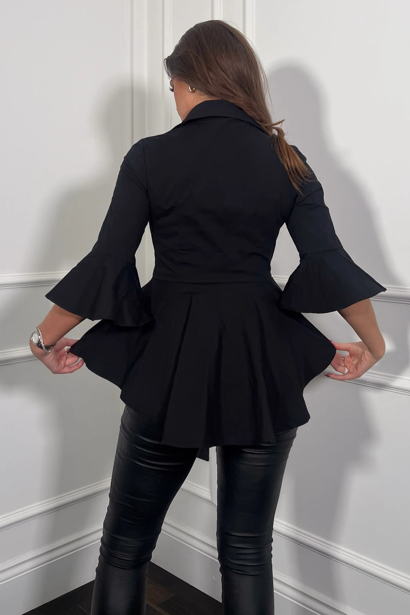 Savanna Black Peplum Shirt - Image 4