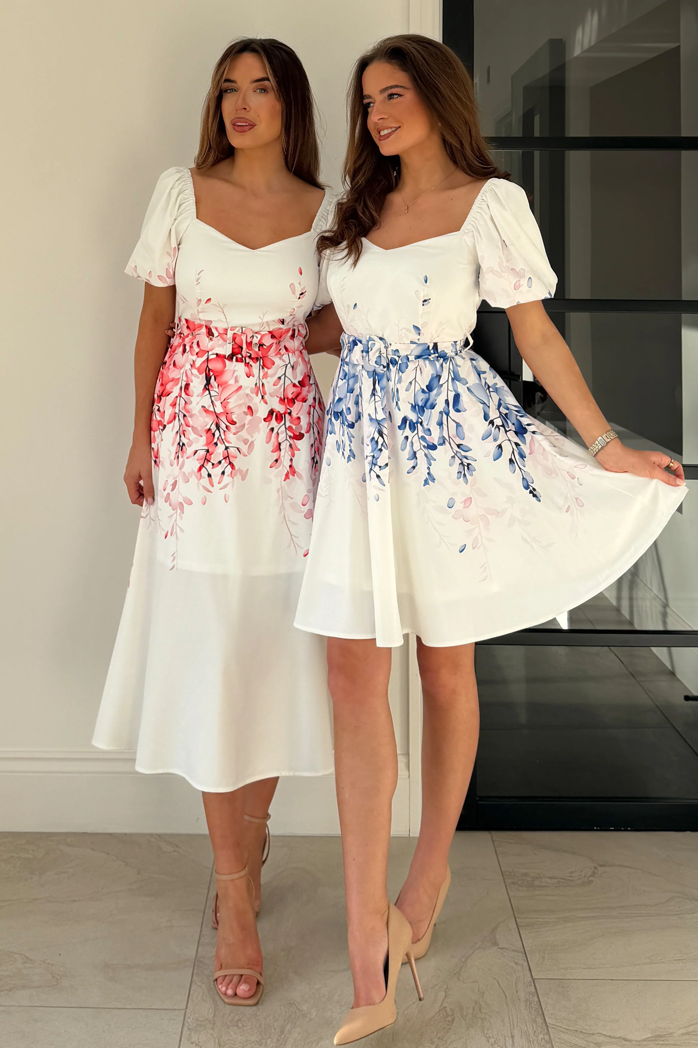 Shannon Puff Sleeve Mini Dress Blue - Image 4