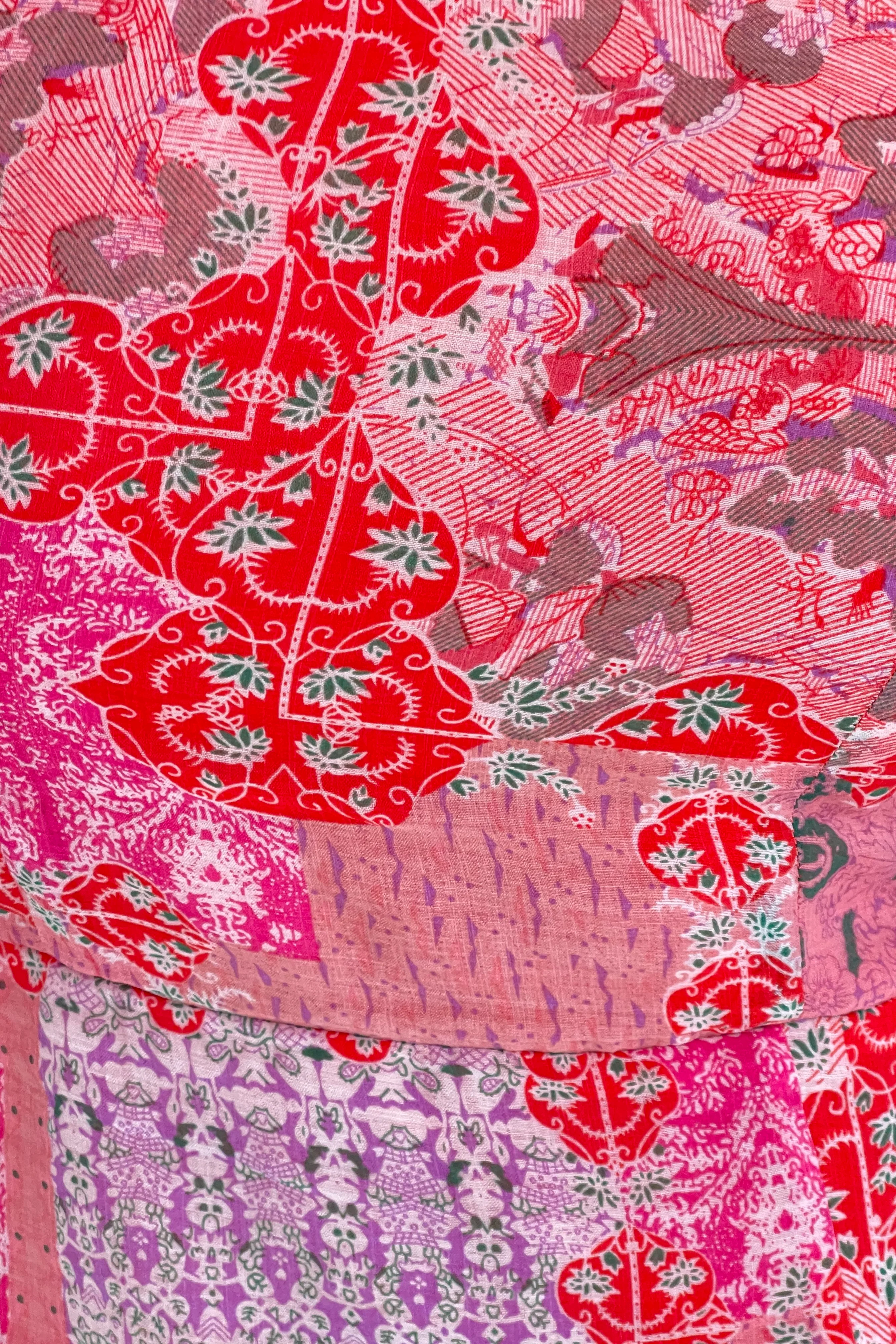 Shayla Pink Paisley Print Shirred Cuff Midi Dress - Image 3