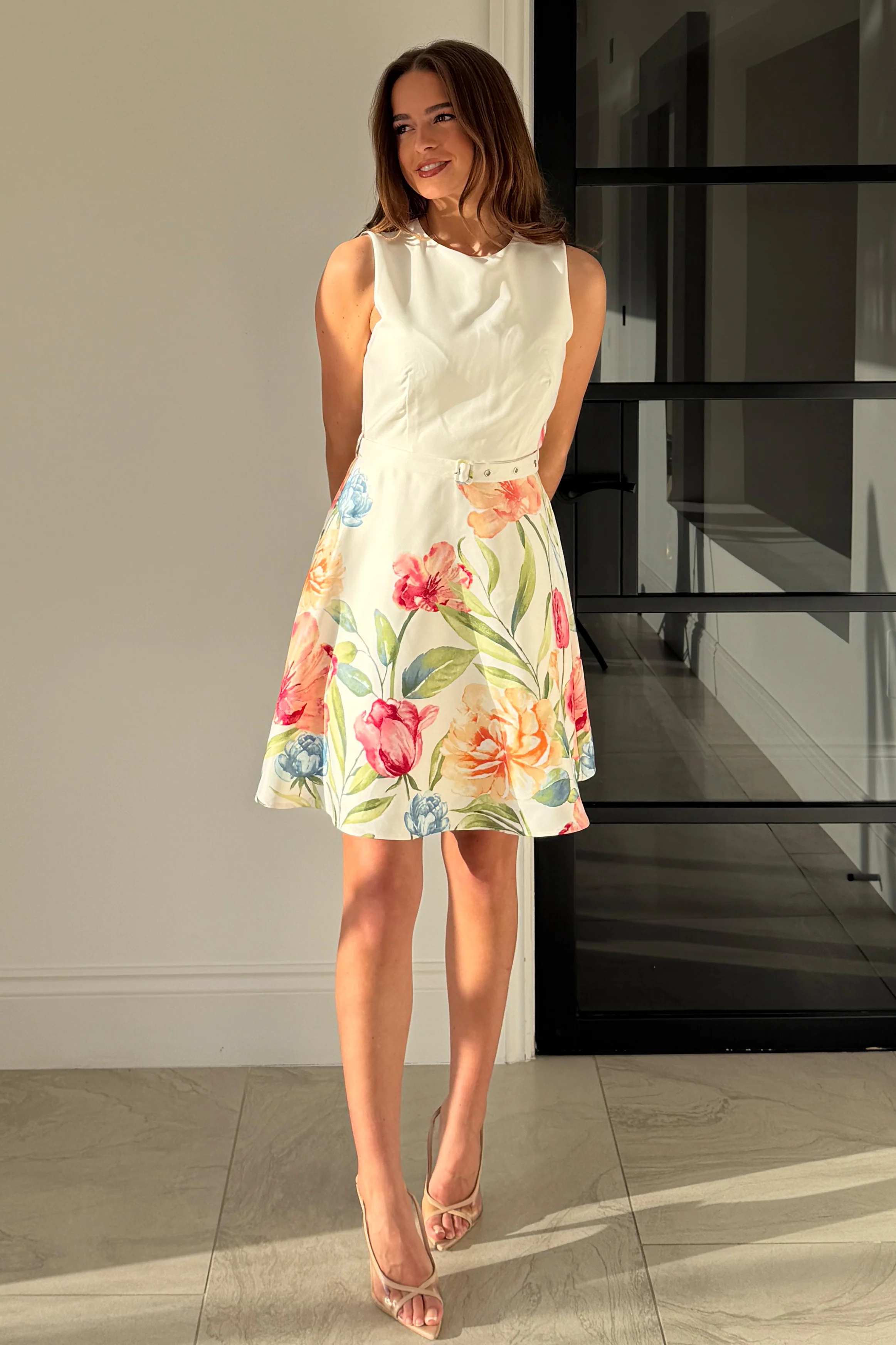Tabea Belted Mini Dress Print - Image 4