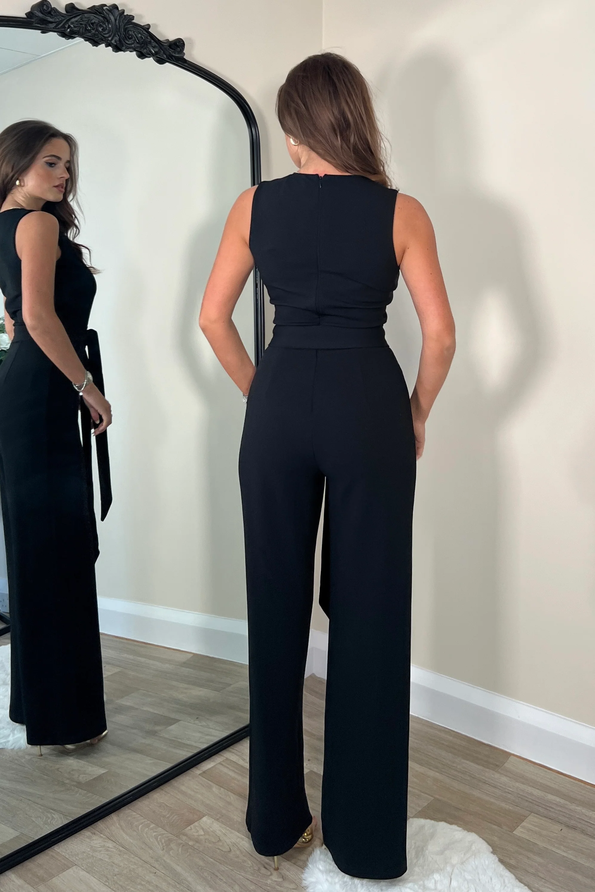 Trisha Tailored Waistcoat Jumpsuit Black - Image 5