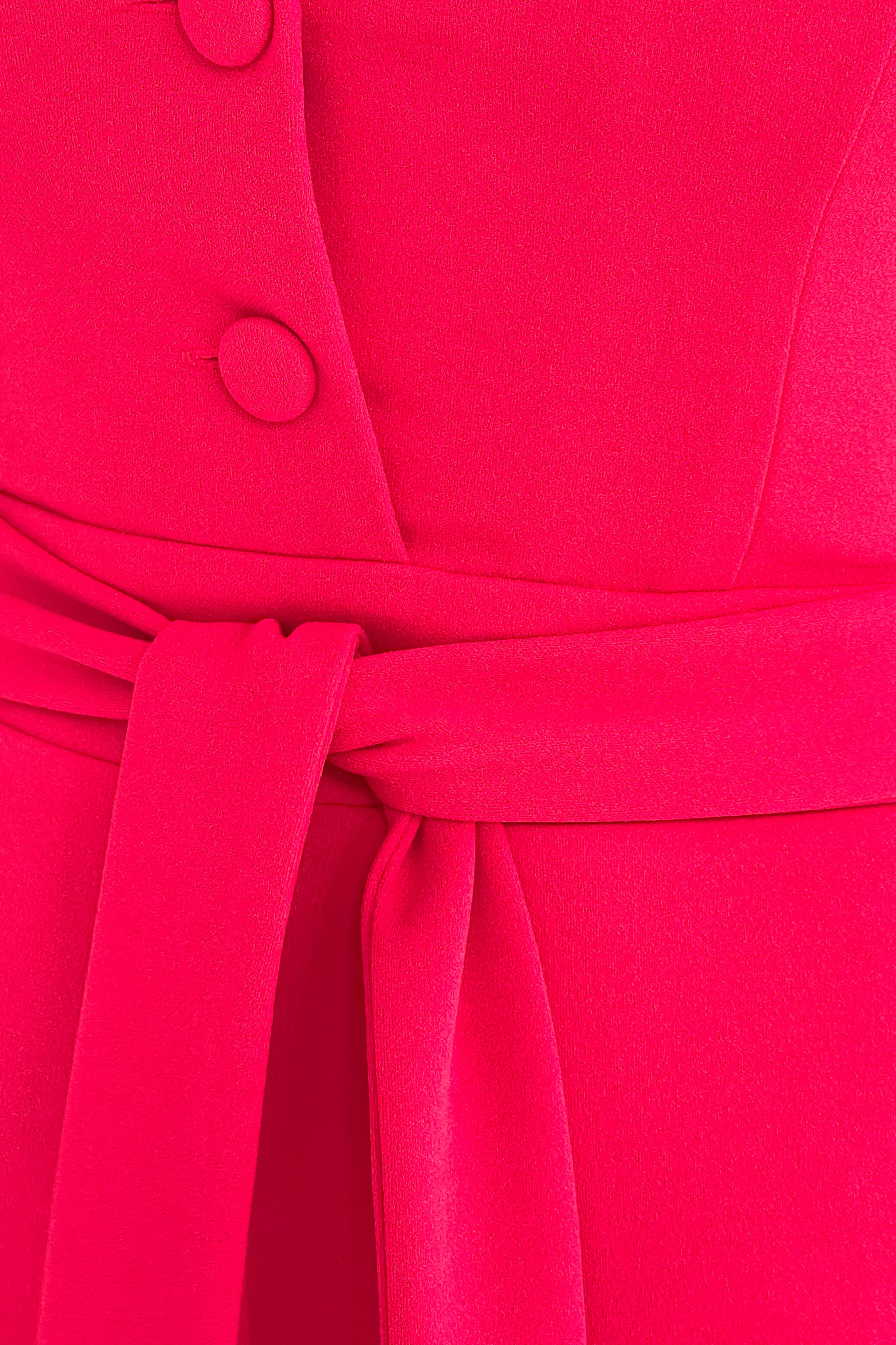 Trisha Tailored Waistcoat Jumpsuit Red - Image 3