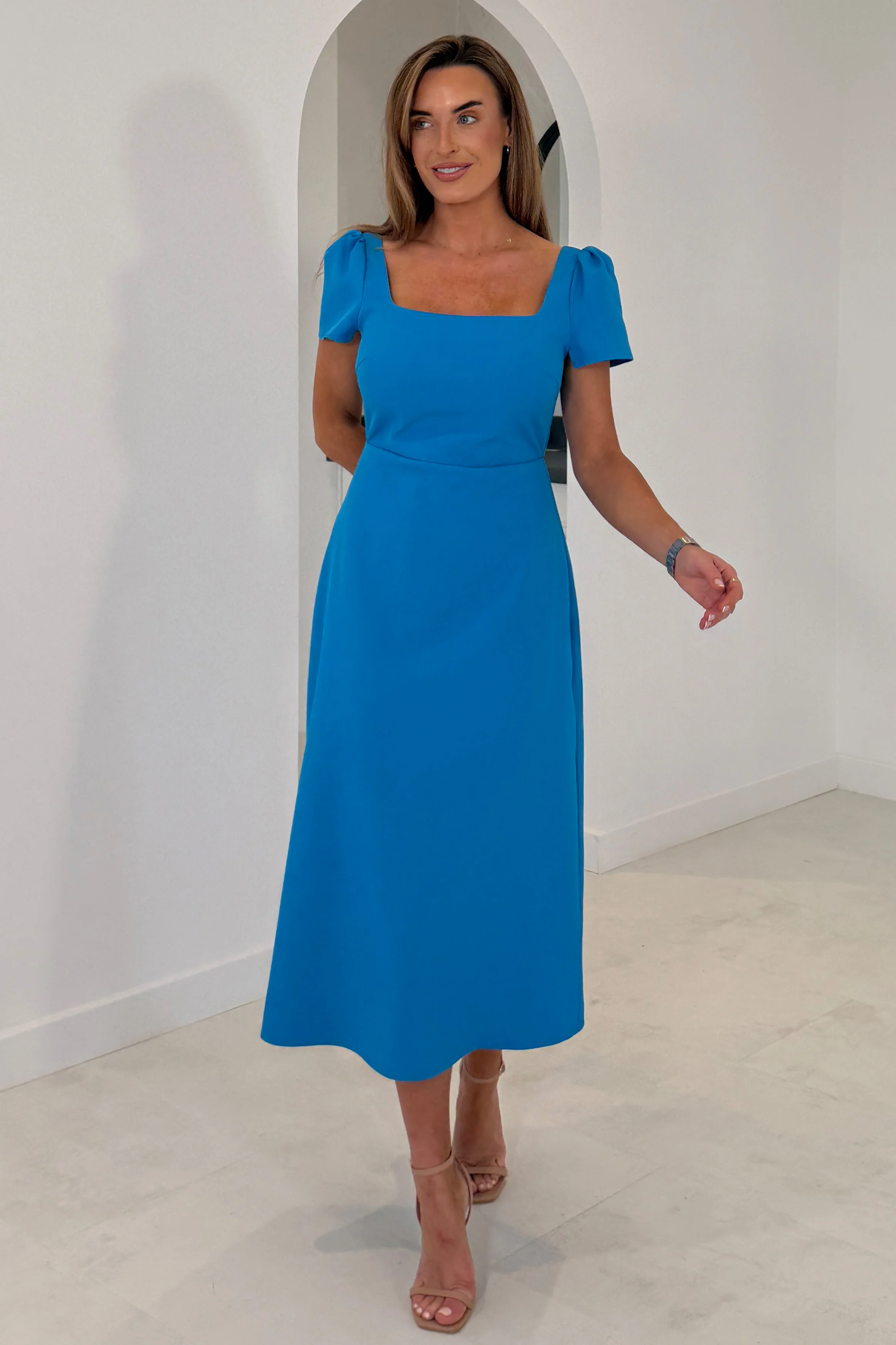 Valentina Midi Dress Blue - Image 4