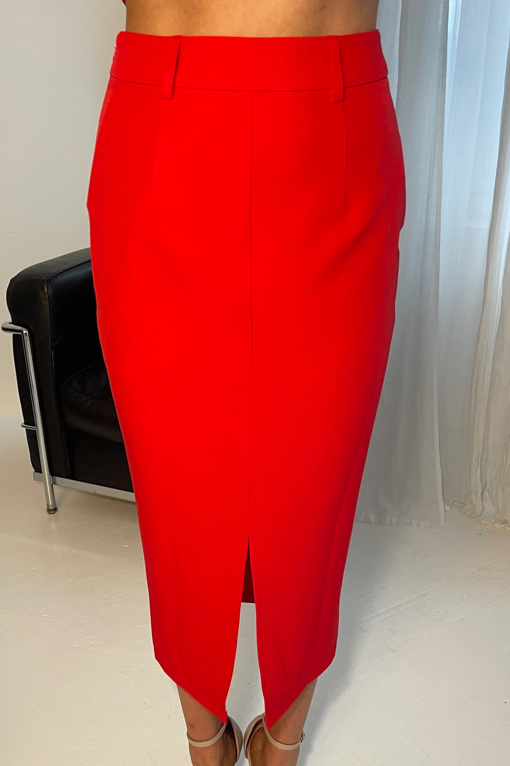 Vicky Reversible Tailored Midi Skirt Red - Image 4