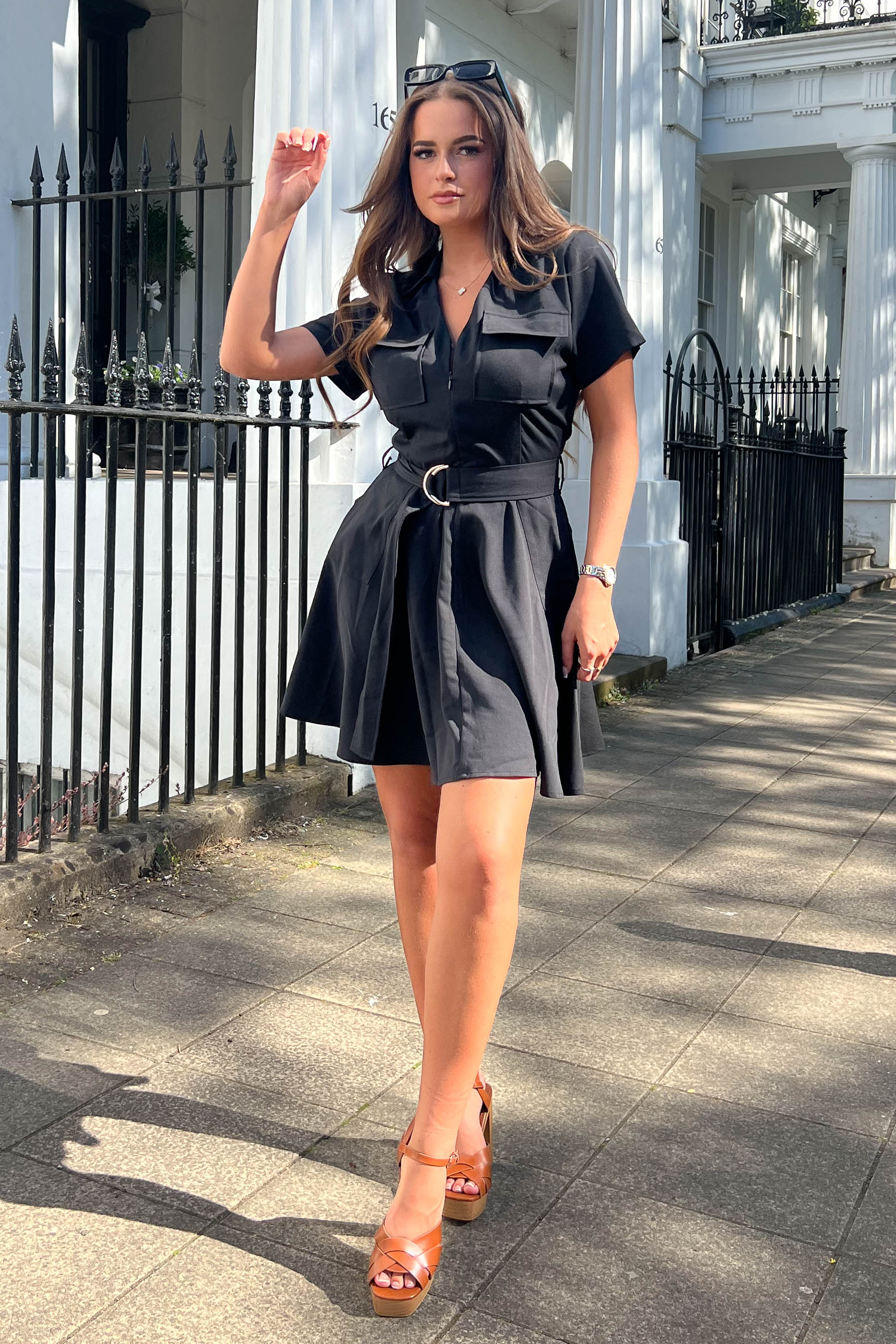 Willa Black Military Style Dress - Image 2