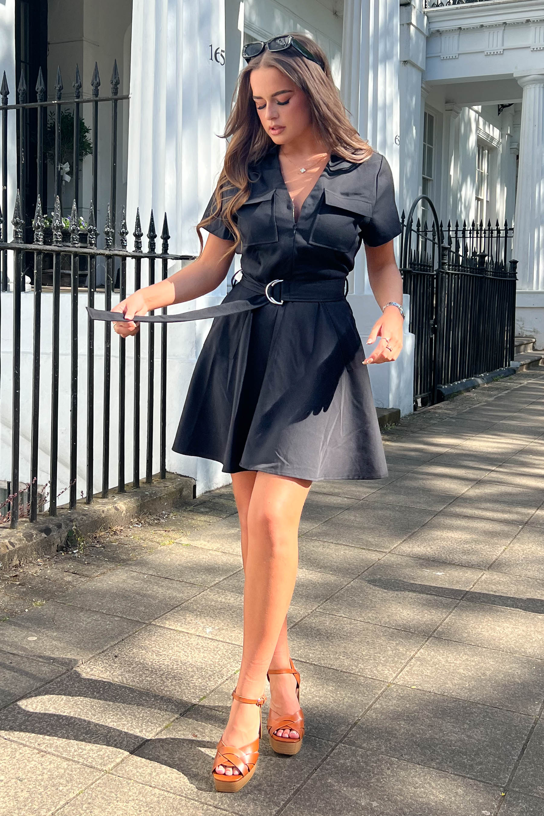 Willa Black Military Style Dress - Image 3