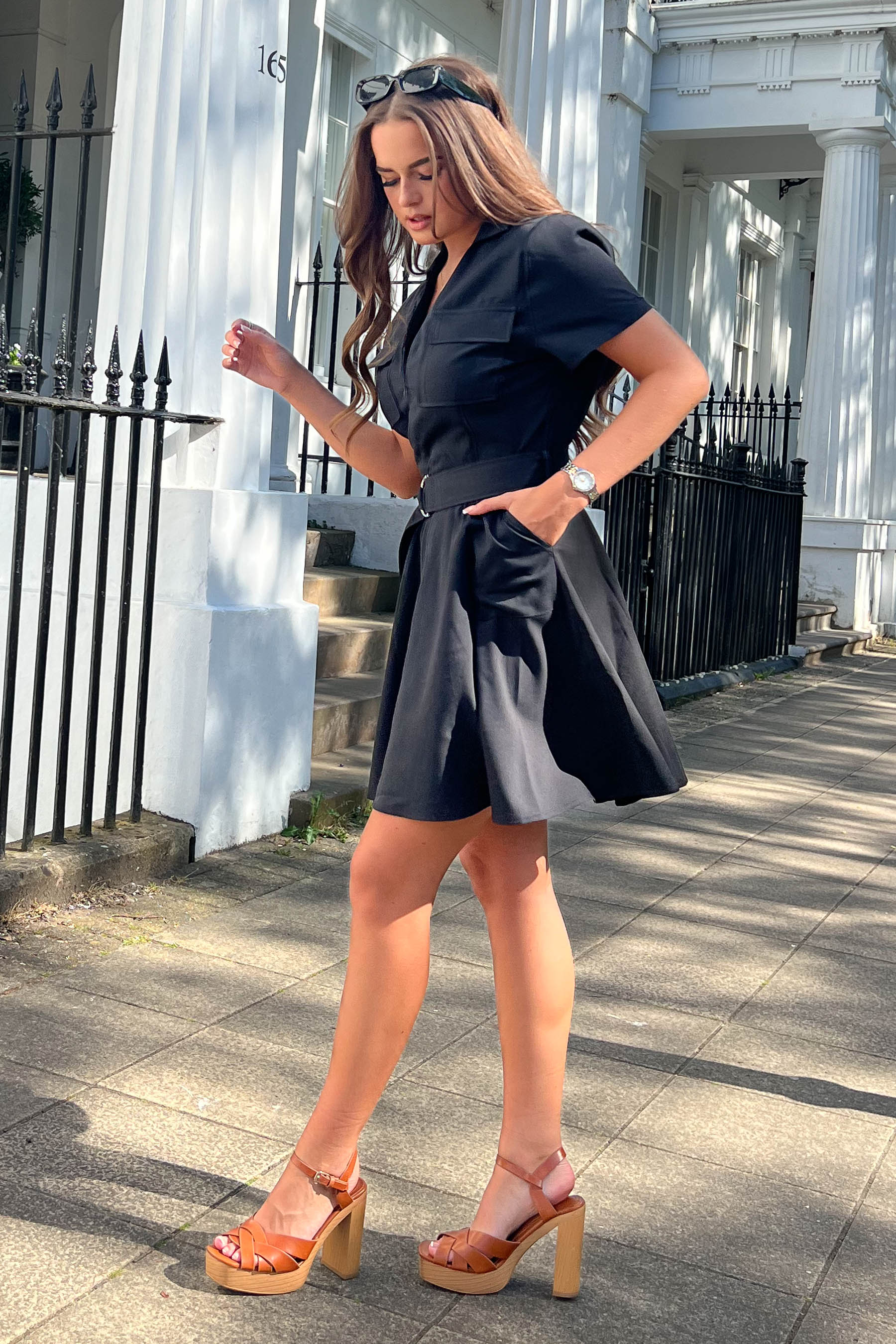Willa Black Military Style Dress - Image 4