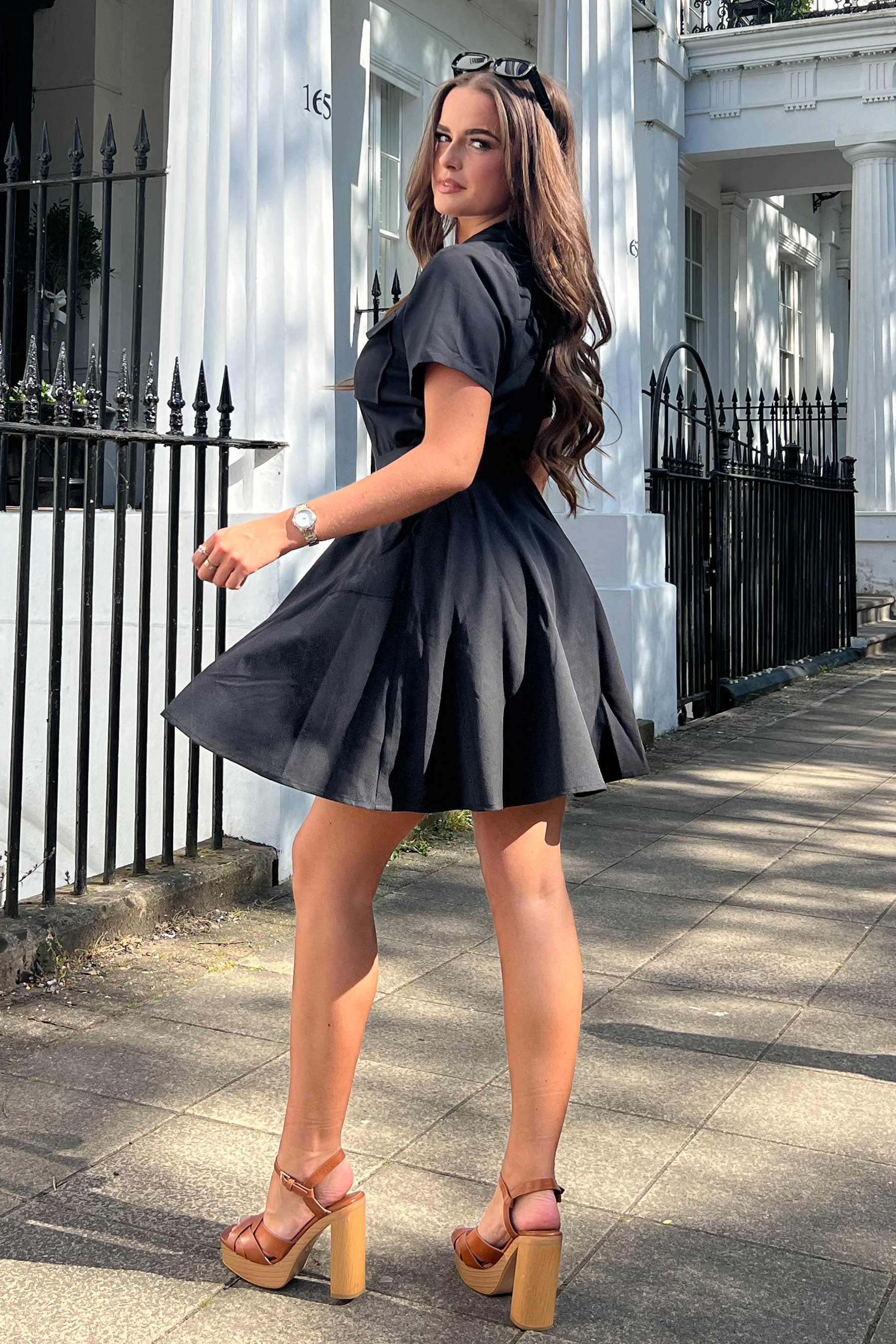 Willa Black Military Style Dress - Image 5