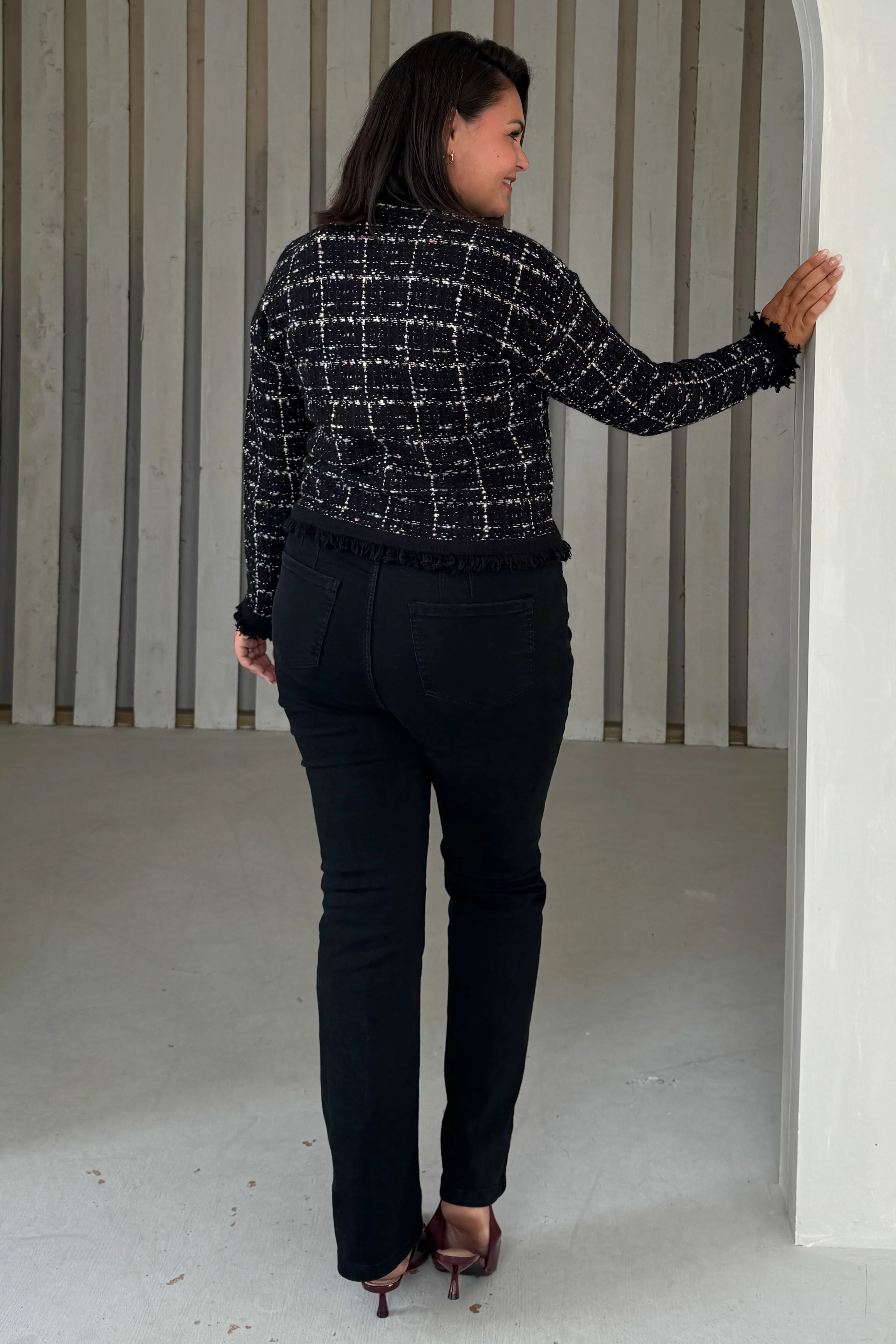 Zya Black Knit Gold Button Jacket - Image 9